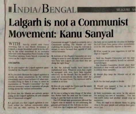 Lalgarh is not a Communist Movement