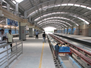 Noapara Metro Railway station, Kolkata.
